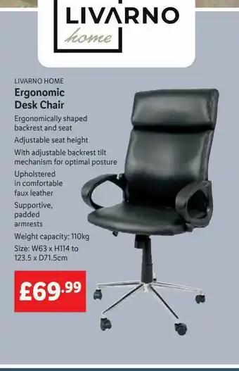 Lidl Livarno Home Ergonomic Desk Chair offer