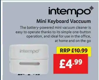 Lidl Mini Keyboard Vaccuum Intempo offer