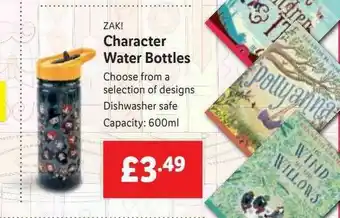 Lidl Character Water Bottles Zak! offer