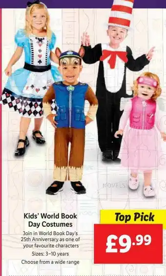 Lidl Kids'world Book Day Costumes offer