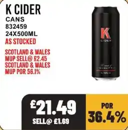 Bestway K cider cans offer