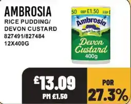 Bestway Ambrosia rice pudding devon custard offer