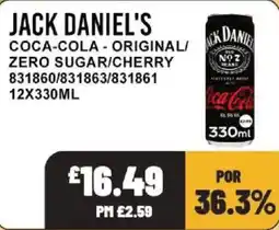 Bestway Jack Daniel's coca-cola - original/zero sugar/cherry offer