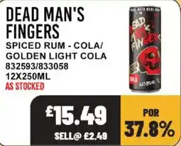 Bestway Dead man's fingers spiced rum - cola/golden light cola offer
