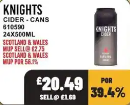 Bestway Knights cider offer