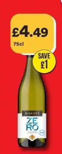 Bargain Booze Hardys zero offer