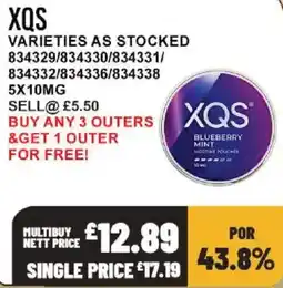 Bestway Xqs blueberry mint nicotine pouches offer