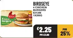 Bestway Birdseye 4 chicken burgers offer