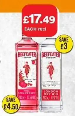 Bargain Booze Beefeater pink strawberry gin offer
