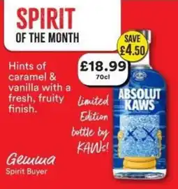 Bargain Booze Absolut kaws offer