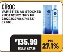 Bestway Cîroc varieties as stocked offer