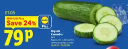 Lidl Organic Cucumber offer