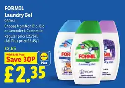 Lidl Formil laundry gel offer