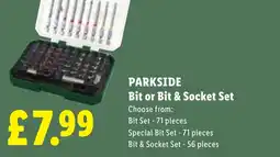 Lidl Parkside Bit or bit & socket set offer