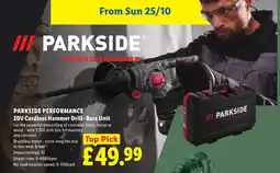 Lidl Parkside Performance 20V Cordless Hammer Drill - Bare Unit offer