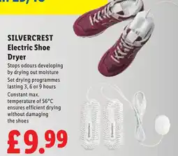 Lidl Silvercrest electric shoe dryer offer