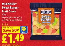 Lidl Mcennedy sweet burger fruit gums offer