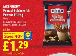 Lidl Mcennedy pretzel sticks with peanut filling offer