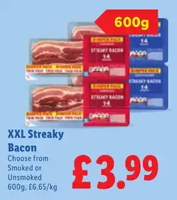 Lidl XXL Streaky Bacon offer