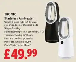 Lidl Tronic bladeless fan heater offer
