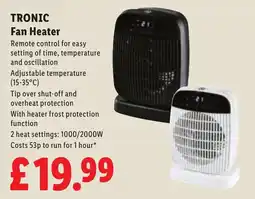 Lidl Tronic fan heater offer