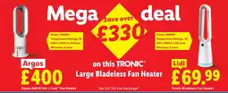 Lidl Tronic large bladeless fan heater offer