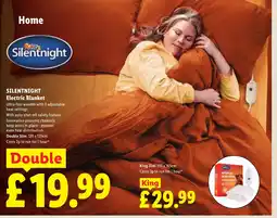 Lidl Silentnight Electric blanket offer