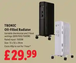 Lidl Tronic oil-filled radiator offer