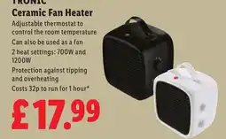 Lidl Tronic ceramic fan heater offer
