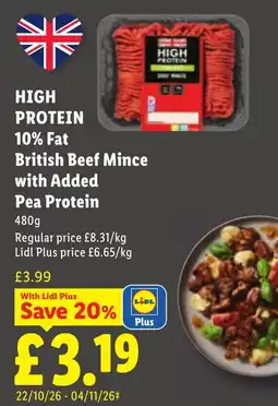 Lidl British Beef Mince with Added Pea Protein offer