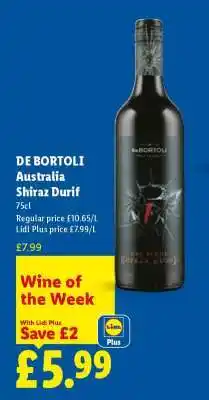Lidl DE BORTOLI Australia Shiraz Durif offer