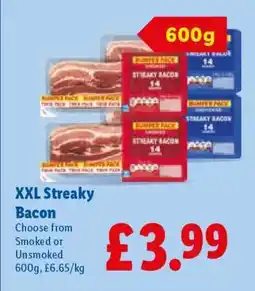 Lidl XXL Streaky Bacon offer