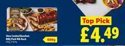 Lidl Slow Cooked Bourbon BBQ Pork Rib Rack offer