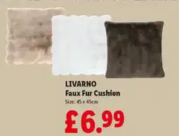 Lidl Livarno Faux Fur Cushion offer