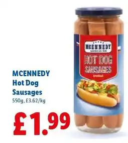 Lidl Mcennedy Hot Dog Sausages offer