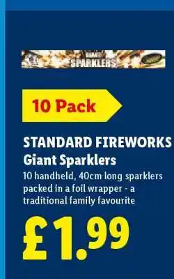 Lidl STANDARD FIREWORKS Giant Sparklers offer
