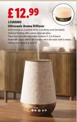 Lidl Livarno Ultrasonic Aroma Diffuser offer