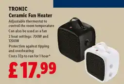 Lidl Tronic Ceramic Fan Heater offer