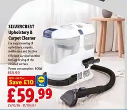 Lidl SILVERCREST Upholstery & Carpet Cleaner offer
