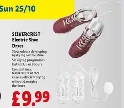 Lidl SILVERCREST Electric Shoe Dryer offer