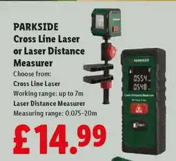 Lidl PARKSIDE Cross Line Laser or Laser Distance Measurer offer