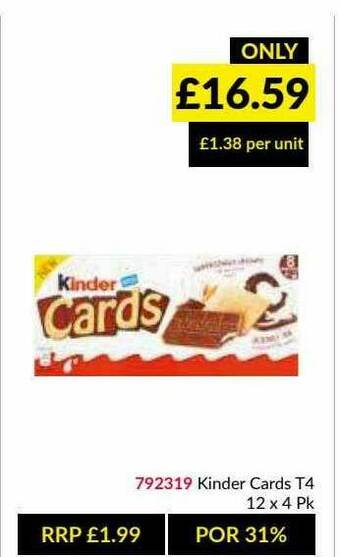 Musgrave MarketPlace Kinder Cards T4 offer
