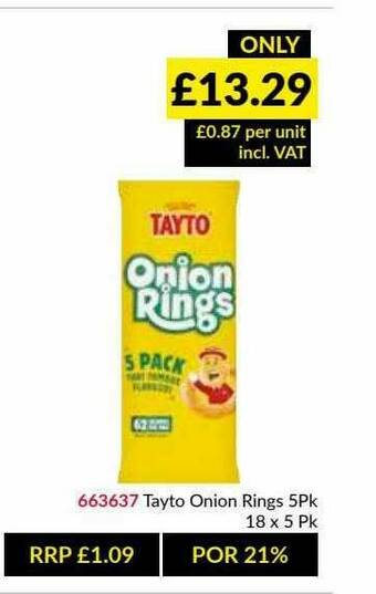 Musgrave MarketPlace Tayto Onion Rings 5Pk offer