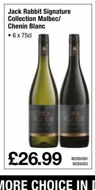 Makro Jack Rabbit Signature Collection Malbec Chenin Blanc offer
