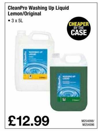Makro Cleanpro Washing Up Liquid Lemon Original offer