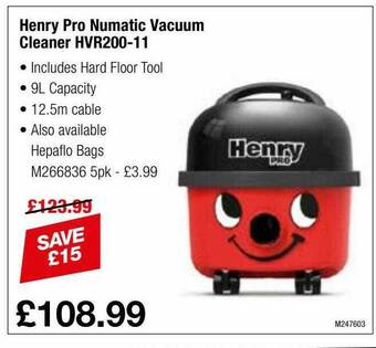 Makro Henry Pro Numatic Vacuum Cleaner Hvr200-11 offer