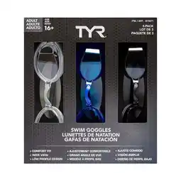 Costco TYR Adult Goggles 3 Pack offer