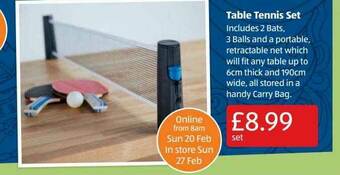 Aldi Table Tennis Set offer