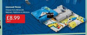 Aldi Licensed Throw offer