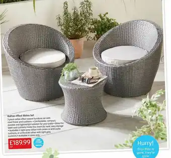 Aldi Rattan Effect Bistro Set offer